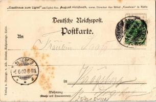1900 Ukleisee, Ugleisee; Die Angelbrücke. Gasthaus zum Uglei am Uglei-See. August Holzbach, vorm. Di...