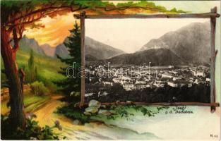 1901 Bad Ischl, g. d. Dachstein. Art Nouveau, litho frame