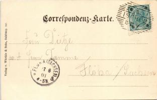 1901 Bad Ischl, g. d. Dachstein. Art Nouveau, litho frame