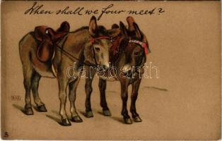 When shall we four meet? Raphael Tuck &amp; Sons &quot;Old Friends&quot; Series 982. litho