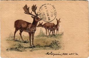 1908 Gímszarvasok / Red deers, stag and hinds