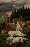 1925 Hunters and hunting dogs. T.S.N. Serie 1584. (6 Muster) (EK)