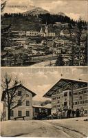 1915 Fieberbrunn (Tirol), general view, inn, horse sled in winter + "K.u.K. Skikurskommando Fieberbrunn" (EK)