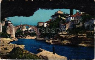 1914 Mostar, Römerbrücke / bridge (EK)