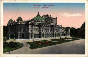 1916 Kraków, Krakkó, Krakau; Teatr miejski / Theater / theatre + "LDST.-EIS.-SICH.-ABT. No. 115. RADOM" (small tear)