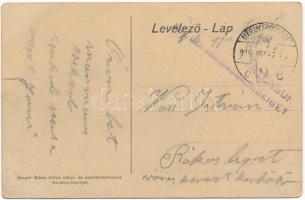 1915 Rahó, Rachov, Rahiv, Rakhiv; látkép, vasútállomás. Berger Miksa utóda kiadása / general view wi...