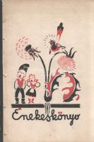 Domokos Pál Péter (összeáll.):  Elemi iskolai énekeskönyv a IV. osztály részére. (Carte de cantece pentru scolile primare: Clasa IV.) (Kolozsvár, 1939). Erdélyi Római Katholikus Tanítói Önsegélyező (Nagy-nyomda, Kolozsvár). 43 + [1] p. A gyulafehérvári püspök, Márton Áron által engedélyezett, oldalszámozáson belül szövegközti rajzokkal és kottákkal illusztrált, katolikus iskolai énektankönyv körjátékokat, gyermekénekeket és szent énekeket tartalmaz, összeállítója az erdélyi román hatóságok által sokat zaklatott Domokos Pál Péter (1901-1992) pedagógus, erdélyi művelődésszervező, néprajzkutató. A negyedik osztály tananyagának elméleti része beavat a ritmusképletekbe is, az énekek között pedig már feltűnnek a szerkesztő, Domokos Pál Péter által gyűjtött dalok is. A IV. osztályos dalanyagban világi részében - feltehetően hatalmi utasításra - feltűnik néhány román nyelvű hazafias dal is, az egyházi rész viszont kizárólag magyar nyelvű, miként a magyarázó szöveg is. A román hazafias dalok érdekes ellenpontozásaként az egykori tulajdonos elhelyezte kötetünkben a kortárs katonanóta, az ,,Erdélyi induló" kottáját is; e nyomtatvány aligha születhetett román fennhatóság alatt. A címoldalon és a belív több oldalán régi gyűjteményi bélyegzés. Monoki 1314. Poss.: Marosvásárhelyi római katolikus elemi iskola könyvtára. Fűzve, színes, illusztrált, enyhén foltos kiadói borítóban. Jó példány.