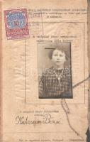 Kulcsár Bözsi hajadon részére kiállított szolgálati [cseléd] könyv (1927).
Budapest, (1926). Király...