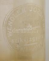 Wendler Józsefrné Szikvízgyára Kelenvölgy szódás üveg, fejazonos, m: 30 cm