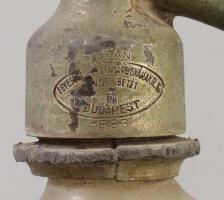 Wendler Józsefrné Szikvízgyára Kelenvölgy szódás üveg, fejazonos, m: 30 cm