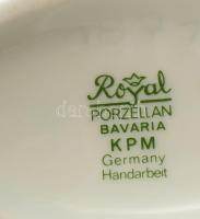 Royal Porzellan kacsa alakú irizáló mázas ékszertartó, jelzett, 16x10 cm