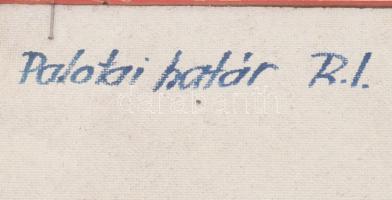 Reinhardt István (1936-): Tópart (Balaton?). Olaj, farost, jelzett, hátoldalán autográf felirattal. ...