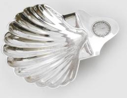 Ezüst(Ag) kagyló alakú ékszertartó tálka, jelzett, 11×9 cm, nettó: 43,7 g