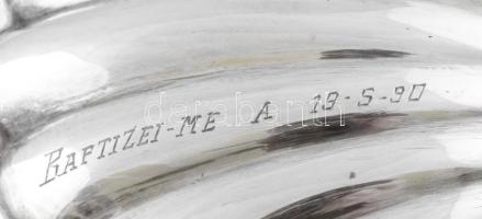 Ezüst(Ag) kagyló alakú ékszertartó tálka, jelzett, 11×9 cm, nettó: 43,7 g