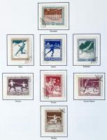 1919-1944 Magyar gyűjtemény több jó sorral (Sport, Repülők stb.), blokkokkal, portókkal is, előnyomott albumlapokon, gyűrűs mappában