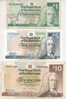 Skócia 1994. 1P + 1988. 5P "Royal Bank of Scotland" + 1990. 10P "Royal Bank of Scotland" T:UNC-F Scotland 1994. 1 Pounds "Royal Bank of Scotland" + 1988. 10 Pounds "Royal Bank of Scotland" + 1990. 10 Pounds "Royal Bank of Scotland" C:UNC-F