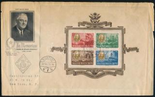 1947 F. D. Roosevelt blokk FDC-n