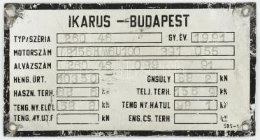 Ikarus - Budapest alumínium tábla, kopásnyomokkal, 8×15 cm