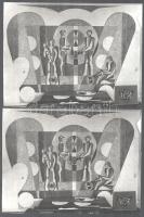 Aczél Ilona (1929-2000) festőművész 1970 körül készült falképeiről készült össz. 5 db fotó, ebből 2 ...