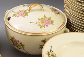 Arzberg 12 személyes porcelán étkészlet, Matricás, jelzett, apró kopással + néhány teás és mokkás cs...