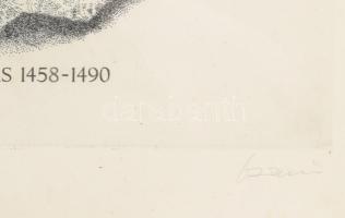 Olvashatatlan jelzéssel: I. Mátyás király. Rézkarc, papír, üvegezett fakeretben, 38×28 cm