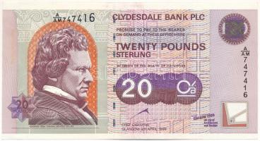 Skócia / Clydesdale Bank 1999. 20P &quot;Glasgow 1999&quot; T:XF Scotland / Clydesdale Bank 1999. 20 Pounds &quot;Glasgow 1999&quot; C:XF Krause P# 229