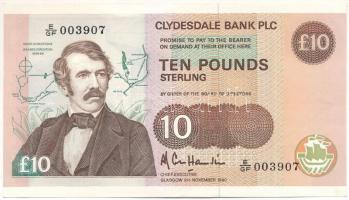 Skócia / Clydesdale Bank 1990. 10P T:F Scotland / Clydesdale Bank 1990. 10 Pounds C:F Krause P# 214