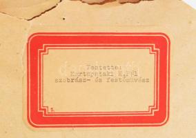 Kurtapataki Kovács Pál (1889-?): Hajó a Dunán, Budapestnél. Akvarell, papír, hátoldalán jelzett és c...