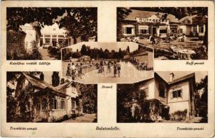 1939 Balatonlelle, Trombitás és Ruff penzió, Katolikus tanítók üdülője, strand (Rb)