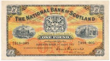 Skócia / National Bank of Scotland 1957. 1P T:F Scotland / National Bank of Scotland 1957. 1 Pound C:F Krause P# 258