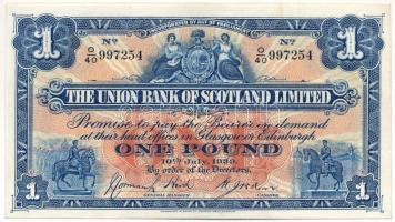 Skócia / The Union Bank of Scotland Limited 1939. 1P T:F szép papír Scotland / The Union Bank of Scotland Limited 1939. 1 Pound C:F nice paper  Krause P# S815