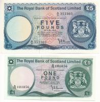 Skócia / The Royal Bank of Scotland 1974. 1P + 1975. 5P T:VF,UNC  Scotland / The Royal Bank of Scotland 1974. 1 Pound + 1975. 5 Pounds C:VF,UNC Krause P# 336, 337