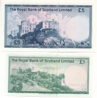 Skócia / The Royal Bank of Scotland 1974. 1P + 1975. 5P T:VF,UNC 
Scotland / The Royal Bank of Scot...