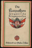 Klein, Stefan J.: Die Karpathen. Ungarische Kriegs-Novellen und Skizzen. Herausgegeben und übertragen von - - . Heilbronn, 1915, Eugen Salzer, 108 p. Német nyelven. Kiadói festett egészvászon-kötés, nagyrészt jó állapotban, kissé koszos borítóval.