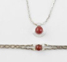 Ezüst (Ag) nyaklánc és karkötő szett, jelzett br 30,7 g