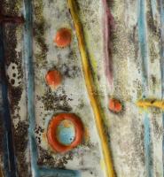 Pál Ferenc (1914-2008): Geometrikus hengerváza. Jelzett, szájánál kis repedésvonallal, m: 23 cm