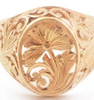 14K arany (Au) gyűrű, áttört virág díszítéssel 4,92 g m: 58