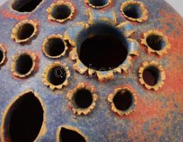 Iparművész ikebana váza, jelzés nélkül, m: 9 cm