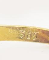 14K arany (Au) gyűrű, gránát kővel, jelzett, br 5,33 g m: 58