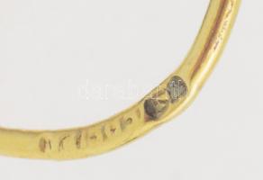 14K arany (Au) nyaklánc, medál, fülbevaló szett akvamarinnal ékítve, jelzett. Nyaklánc nettó 2,7 g +...