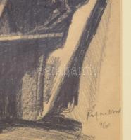 Rafael Győző Viktor (1900-1981): Zenész, 1960. Ceruza, papír, jelezve jobbra lent. Üvegezett fakeret...