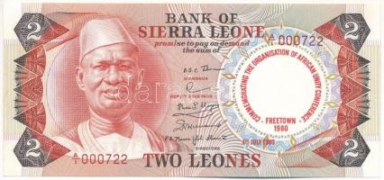 Sierra Leone 1980. 2L "Az Afrikai Egység Szervezetének találkozója, Freetown" emlékkiadás T:UNC  Sierra Leone 1980. 2 Leones "OAU (Organisation of African Unity) Conference in Freetown" commemorative issue C:UNC Krause P#11