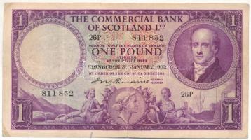 Skócia / Commercial Bank of Scotland 1952. 1P T:F  Scotland / Commercial Bank of Scotland 1952. 1 Pound C:F Krause P# S332