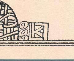 Kozma Lajos (1884-1948): Süllyedés. Cinkográfia, papír, jelzett a cinkográfián, paszpartuban, foltos...