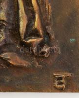 Eskulits Tamás (1947- ): Keresztelő Szent János. Jelzett, bronz, 33,5x31 cm
