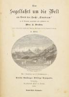 Brassey, [Anna, Baroness Brassey]: Eine Segelfahrt um die Welt an Bord der Yacht ,,Sunbeam in elf Monaten ausgeführt und geschildert von - - . Frei übersetzt nach der achten Auflage des Originals durch A. Helms. Leipzig, 1880, Ferdinand Hirt & Sohn, VIII+389+(3) p.+ 7 t. Szövegközti és egészoldalas, fekete-fehér illusztrációkkal. Német nyelven. Átkötött félvászon-kötésben, kissé kopottas borítóval, a gerincen kis sérülésekkel, helyenként kissé foltos lapokkal.