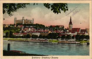 1926 Pozsony, Pressburg, Bratislava; vár, Duna folyó  / castle, Danube river