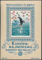 1963 Műkorcsolyázó és jégtánc EB blokk "nyílhegy" lemezhibával