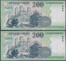 2002. 200Ft (2x) egymásutáni sorszámokkal T:I