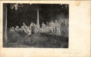 Oddych v lese (1918) / osztrák-magyar katon (fl)ák a táborban / WWI Austro-Hungarian military camp, soldiers